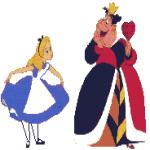 Gif Alice et la Reine de Coeur