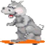 Gif Hippopotame Skateboard